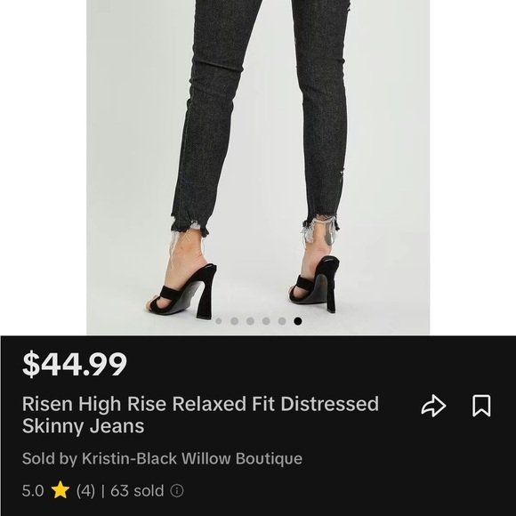 NWT Black Distressed Skinny Jeans - Picture 2 of 5